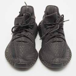 Yeezy x Adidas Black Knit Fabric Boost 350 V2 Black Cinder Low Top Sneakers Size 44 1/3