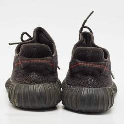 Yeezy x Adidas Black Knit Fabric Boost 350 V2 Black Cinder Low Top Sneakers Size 44 1/3