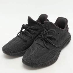 Yeezy x Adidas Black Knit Fabric Boost 350 V2 Static Black Sneakers 42
