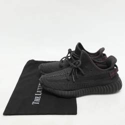 Yeezy x Adidas Black Knit Fabric Boost 350 V2 Static Black Sneakers 42