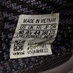 Pre Owned Yeezy x Adidas Black/Blue Knit Fabric Boost 350 V2 Carbon Sneakers Size 44