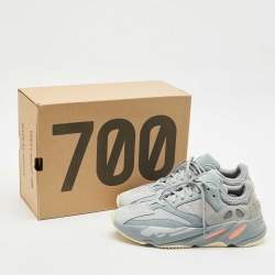 Yeezy x Adidas Grey/Blue Suede and Mesh Boost 700 Inertia Sneakers Size 44
