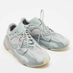 Yeezy x Adidas Grey/Blue Suede and Mesh Boost 700 Inertia Sneakers Size 44