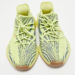 Yeezy x Adidas Neon Yellow Knit Fabric Boost 350 V2 Semi Frozen Yellow Sneakers Size 44