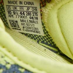 Yeezy x Adidas Neon Yellow Knit Fabric Boost 350 V2 Semi Frozen Yellow Sneakers Size 44