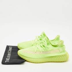 Yeezy x Adidas Green Knit Fabric Boost 350 V2 Glow Sneakers Size 44 1/3