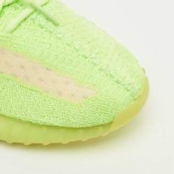Yeezy x Adidas Green Knit Fabric Boost 350 V2 Glow Sneakers Size 44 1/3