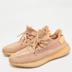 Yeezy x Adidas Orange Knit Fabric Boost 350 V2 Clay Sneakers Size 42 2/3