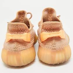 Yeezy x Adidas Orange Knit Fabric Boost 350 V2 Clay Sneakers Size 42 2/3