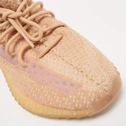 Yeezy x Adidas Orange Knit Fabric Boost 350 V2 Clay Sneakers Size 42 2/3
