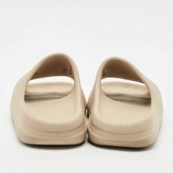 Pre Owned Yeezy x Adidas Beige Rubber Slide Flats Size 42
