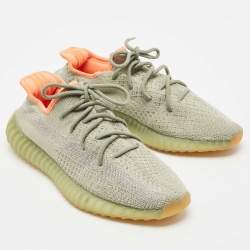 Yeezy x Adidas Green/Grey Knit Fabric Boost 350 V2 Desert Sage Sneakers Size 44 2/3