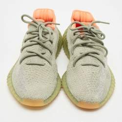 Yeezy x Adidas Green/Grey Knit Fabric Boost 350 V2 Desert Sage Sneakers Size 44 2/3