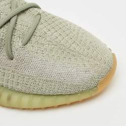 Yeezy x Adidas Green/Grey Knit Fabric Boost 350 V2 Desert Sage Sneakers Size 44 2/3