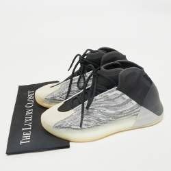 Pre Owned Yeezy x Adidas Grey/Black Mesh and Knit Fabric QNTM Sneakers Size 42.5