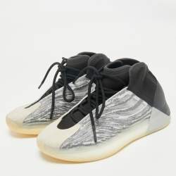 Pre Owned Yeezy x Adidas Grey/Black Mesh and Knit Fabric QNTM Sneakers Size 42.5