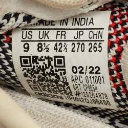 Yeezy x Adidas White/Black Knit Fabric Boost 350 V2 Zebra Sneakers Size 42 2/3