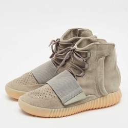 Yeezy x Adidas Grey Suede Boost 750 Light Grey Glow In the Dark Midweek Heat Sneakers Size 42 2/3
