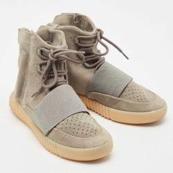 Yeezy x Adidas Grey Suede Boost 750 Light Grey Glow In the Dark Midweek Heat Sneakers Size 42 2/3