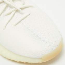 Yeezy x Adidas White Knit Fabric Boost 350 V2 White Sneakers Size 44