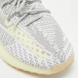 Yeezy x Adidas White/Grey Knit Fabric Boost 350 V2 Static (Non Reflective) Sneakers Size 46