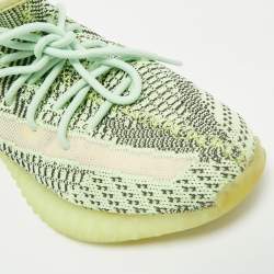 Yeezy x Adidas Green Knit Fabric Boost 350 V2 Yeezreel Reflective Sneakers Size 41 1/3