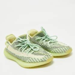 Yeezy x Adidas Green Knit Fabric Boost 350 V2 Yeezreel Reflective Sneakers Size 41 1/3