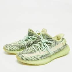 Yeezy x Adidas Green Knit Fabric Boost 350 V2 Yeezreel Reflective Sneakers Size 41 1/3