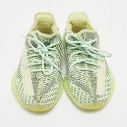 Yeezy x Adidas Green Knit Fabric Boost 350 V2 Yeezreel Reflective Sneakers Size 41 1/3