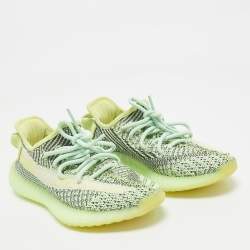 Yeezy x Adidas Neon Green Knit Fabric Boost 350 V2 Yeezreel (Reflective) Sneakers Size 36