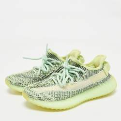 Yeezy x Adidas Neon Green Knit Fabric Boost 350 V2 Yeezreel (Reflective) Sneakers Size 36