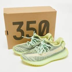 Yeezy x Adidas Neon Green Knit Fabric Boost 350 V2 Yeezreel (Reflective) Sneakers Size 36