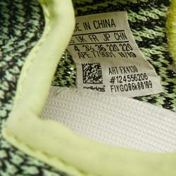 Yeezy x Adidas Neon Green Knit Fabric Boost 350 V2 Yeezreel (Reflective) Sneakers Size 36