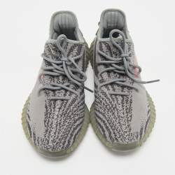 Yeezy x Adidas Grey Knit Fabric Boost 350 V2 Beluga 2.0 Sneakers Size 46