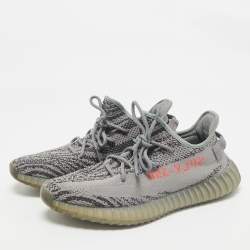 Yeezy x Adidas Grey Knit Fabric Boost 350 V2 Beluga 2.0 Sneakers Size 46