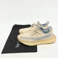 Yeezy x Adidas Light Beige Knit Fabric Boost 350 V2 Linen Sneakers Size 40