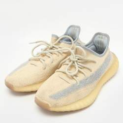 Yeezy x Adidas Light Beige Knit Fabric Boost 350 V2 Linen Sneakers Size 40