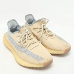 Yeezy x Adidas Light Beige Knit Fabric Boost 350 V2 Linen Sneakers Size 40