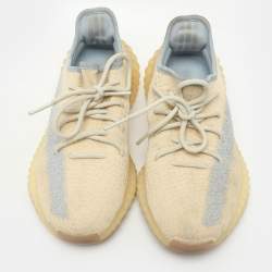 Yeezy x Adidas Light Beige Knit Fabric Boost 350 V2 Linen Sneakers Size 40