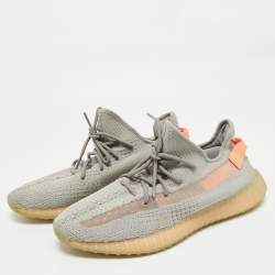 Yeezy x Adidas Grey Knit Fabric Boost 350 V2 Tail Light Sneakers Size 46 2/3