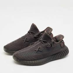 Yeezy x Adidas Black Mesh Boost 350 V2 Mono Cinder Sneakers Size 46