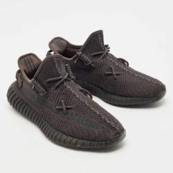 Yeezy x Adidas Black Mesh Boost 350 V2 Mono Cinder Sneakers Size 46