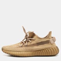 Yeezy x Adidas Brown Knit Fabric Boost 350 V2 Earth Sneakers Size 38 2/3