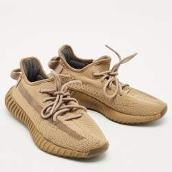 Yeezy x Adidas Brown Knit Fabric Boost 350 V2 Earth Sneakers Size 38 2/3