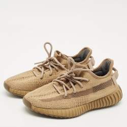 Yeezy x Adidas Brown Knit Fabric Boost 350 V2 Earth Sneakers Size 38 2/3