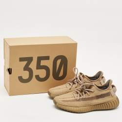 Yeezy x Adidas Brown Knit Fabric Boost 350 V2 Earth Sneakers Size 38 2/3