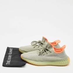 Pre Owned Yeezy x Adidas Green Knit Fabric Boost 350 V2 Desert Sage Sneakers Size 43 1/3