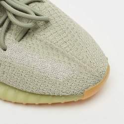 Pre Owned Yeezy x Adidas Green Knit Fabric Boost 350 V2 Desert Sage Sneakers Size 43 1/3