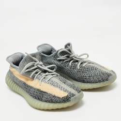 Yeezy x Adidas Multicolor Knit Fabric Boost 350 V2 Ash Blue Sneakers Size 44 2/3