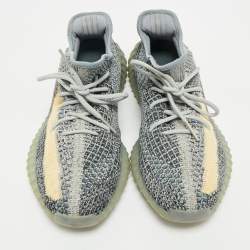 Yeezy x Adidas Multicolor Knit Fabric Boost 350 V2 Ash Blue Sneakers Size 44 2/3
